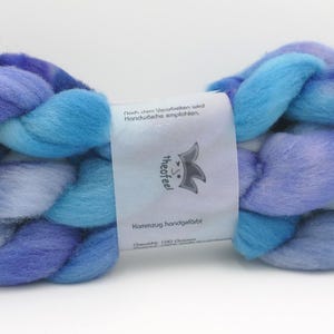 150 EUR/kg | 133g hand-dyed combed roving, staple fibers, felting wool, wool for spinning, felting, fairytale wool, wet felting, dry felting