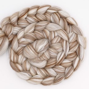89 EUR/kg combed yarn fine fibers Merino Alpaca Camel Mulberry silk, 100g spinning fibers, felting wool, spinning wool, wool for spinning, felting, weaving