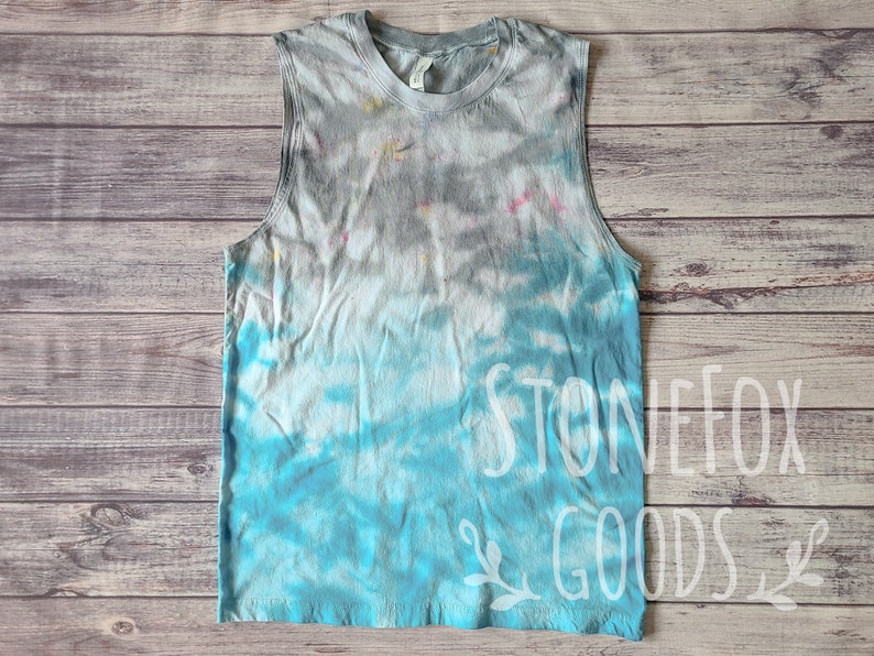 Medium Ready to Ship Ice Dyed Muscle Tank Top image 1