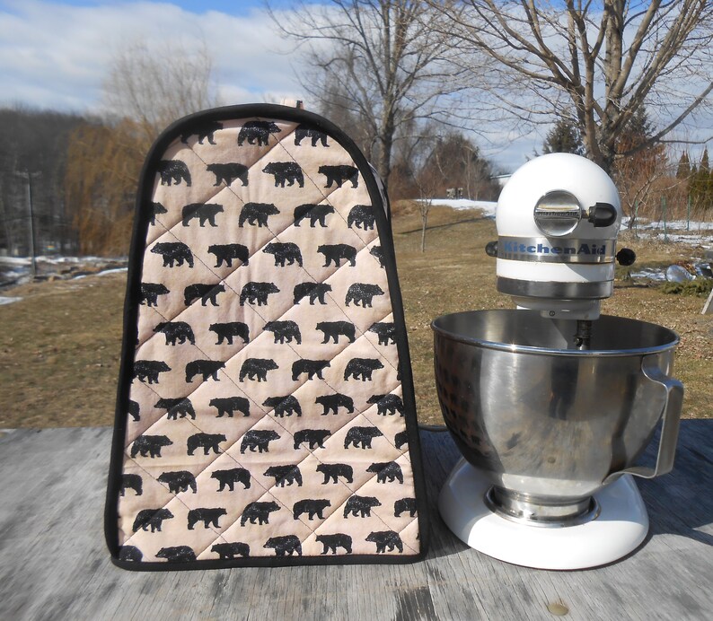 Kitchen Aid Mixer Cover Black Bears Print 4 5 Quart Tilt Image 0