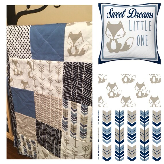 5pc Taupe Fox Crib Bedding Set With Quilt Crib Skirt Solid Etsy