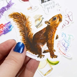 Squirrel Sticker 3-Inch Eco Friendly Sticker - Laptop, Journal, or Bottle Decal for Squirrel Lovers - 3 Inch Decal