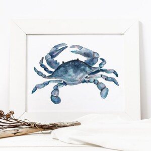 Blue Crab Watercolor Print - Animal Art - Watercolor Painting - Maryland Crab