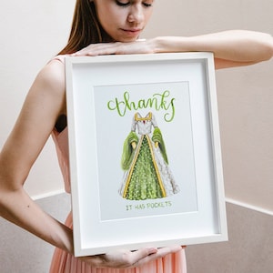 Thanks It Has Pockets Funny Renaissance Faire Print - Tudor Dress in Watercolor - Faire Decor
