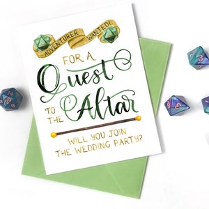 Carte de proposition de mariage D&D - Vierge à l'intérieur - Carte de mariage non sexiste La quête de l'autel