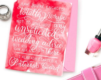 Pinterest Engagement Card - Blank Inside - Funny Congratulations Card for Just Engaged