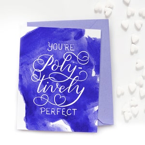 Carte Poly-tively Perfect - Carte polyamoureuse de la Saint-Valentin