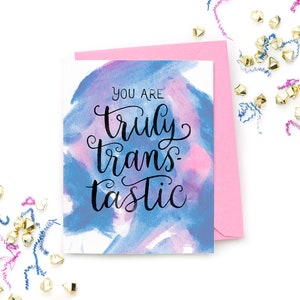 Carte Trans-Tastic Transgender Coming Out - Cadeau fierté de coming-out pour homme ou femme trans - Collection Pride Pun