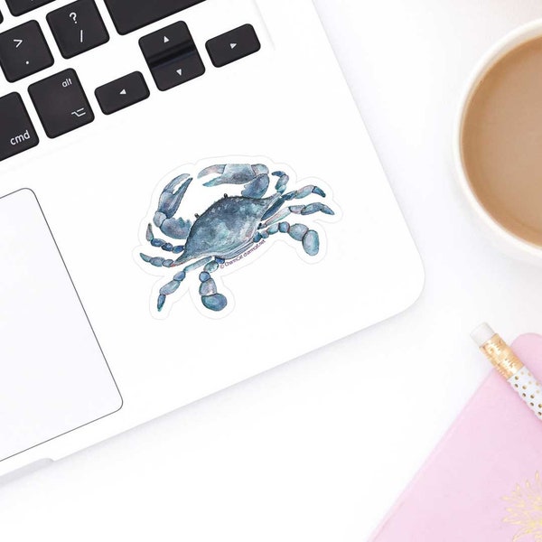 Blue Crab Eco Friendly Sticker - Laptop, Journal, or Bottle Decal for Crab or Maryland Lovers - 3 Inch Decal