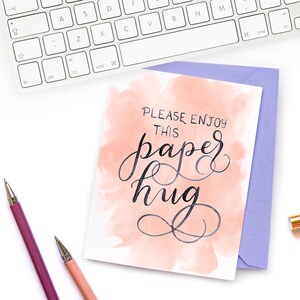 Veuillez apprécier cette carte de câlin en papier - Juste parce que carte pour la sympathie ou l'empathie, l'amitié, l'amour, les remerciements