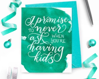 Never Ask When Kids Wedding Card - Funny Honest Wedding Congratulations Card for  Newlyweds