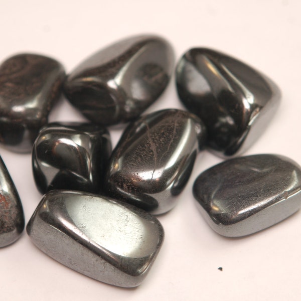2 Hematite Tumbled Stones - Reiki - Root Chakra  - Two stones - Healing