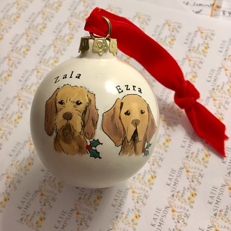 Christmas Dog Portrait Ornament Bauble Etsy