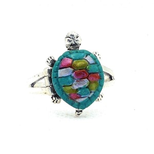 Cute Sterling Silver Turtle Poison Ring with Secret Compartment Whimsical Tortoise Boho Jewelry Bohemian Accessories FREE SHIPPING