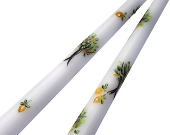 Handbemalte Zitronenbaum-Kerzen: Obst Küche Tischdekoration