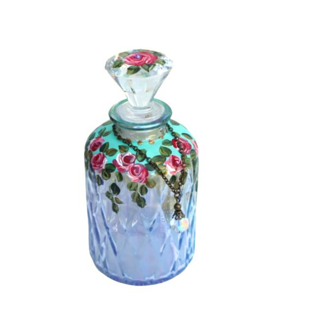 Decorative Vintage Style Bottle, Hand Painted Shabby Chic Roses ...