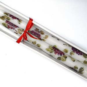 Hand Painted Grape Taper Candles Grapevines Tuscan Mediterranean Decor FREE SHIPPING image 6