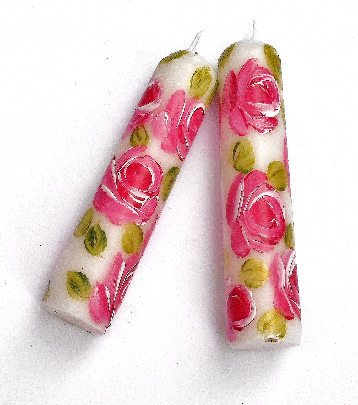 Choose Set Small Pink Rose Candles Romantic Victorian Shabby - Etsy