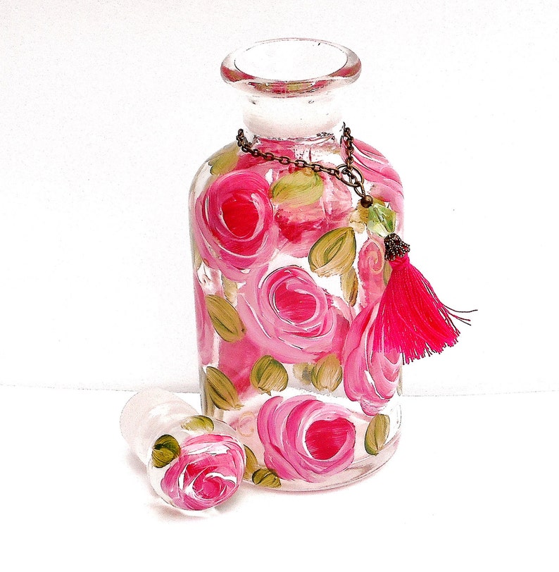 Large Glass Perfume Bottle Apothecary Jar With Stopper Cap Etsy