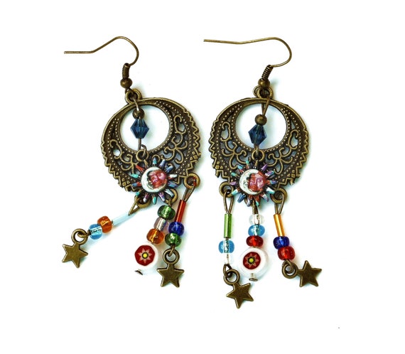 Boho Sun And Moon Earrings Drop Hook Dangle Women Girls Asymmetrical  Celestial Jewelry | Fruugo NO
