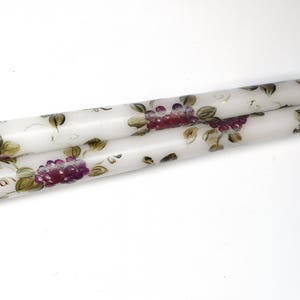 Hand Painted Grape Taper Candles Grapevines Tuscan Mediterranean Decor FREE SHIPPING image 3