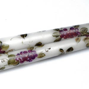 Hand Painted Grape Taper Candles Grapevines Tuscan Mediterranean Decor FREE SHIPPING image 4