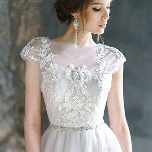 Tulle Wedding Dress With Embroidery Top // VIRINEA - Etsy