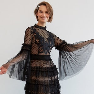 Vestido de novia negro encaje/ Lora