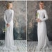 LUTTA / long sleeve wedding dress elegant tight fit bridal gown mermaid lace boho simple modest brautkleid white silver plus size romantic