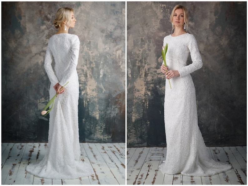 Silver Mermaid Wedding Dress