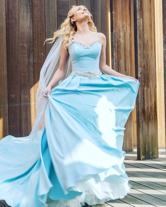 etsy blue wedding dress