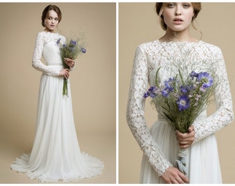 Wedding dress  lace, long  sleeves/ Inna