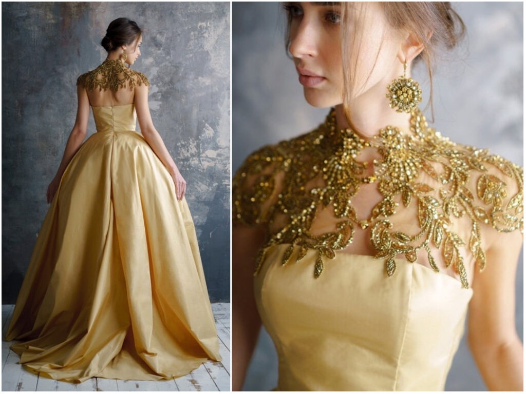 gold bridal dresses