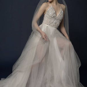 Ivory-smoky wedding dress/ Almina image 4