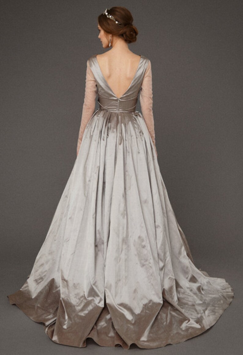 Silver Wedding Dress Etsy