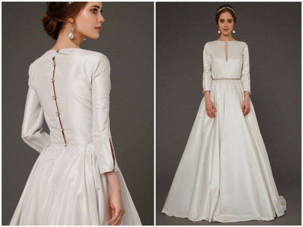 Long Sleeve Wedding Dress - Etsy