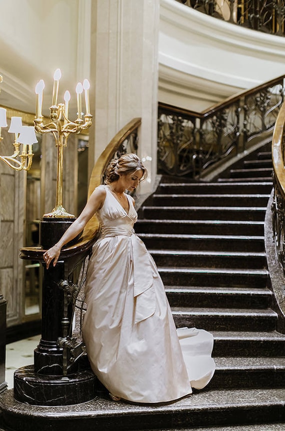 low back ball gown wedding dress