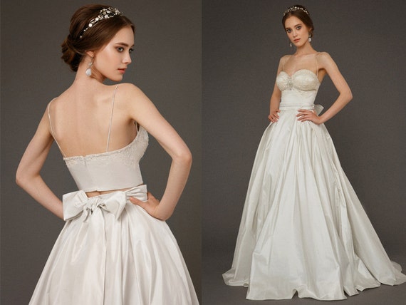 Delphinia Two Piece Wedding Dress Wedding Dress Separates Etsy