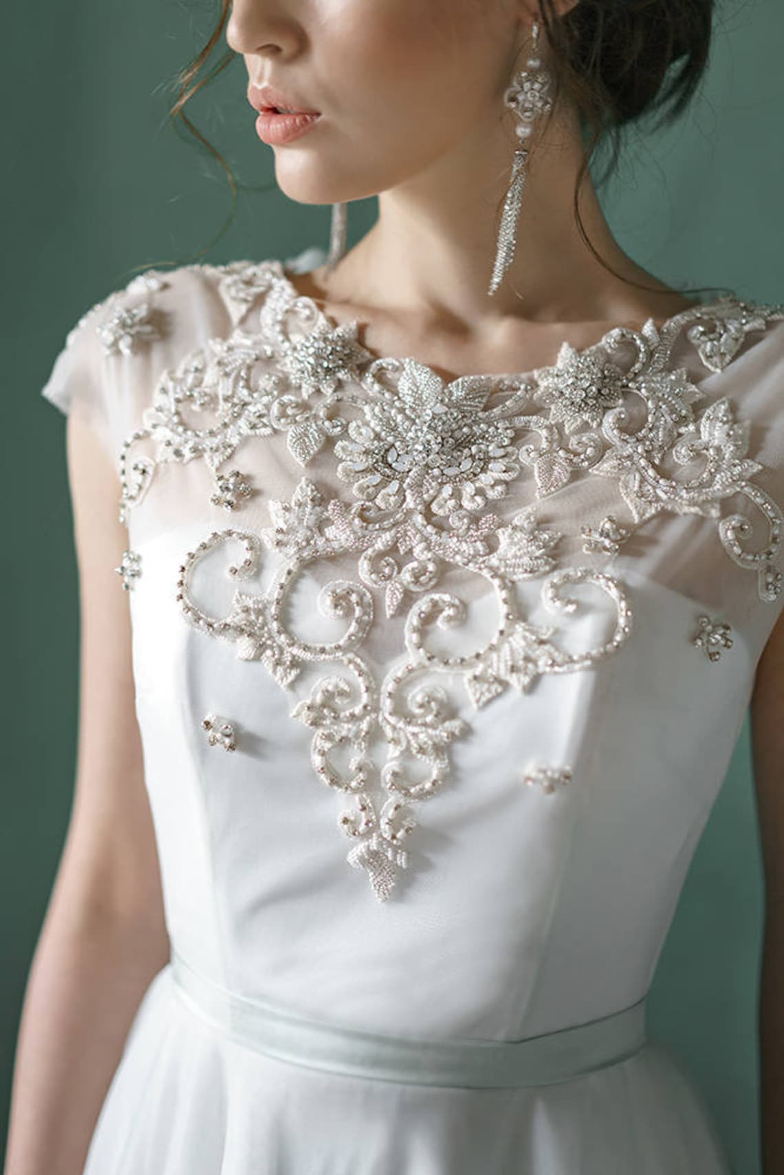 Embroidered wedding dress Etsy