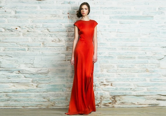 simple red wedding dresses