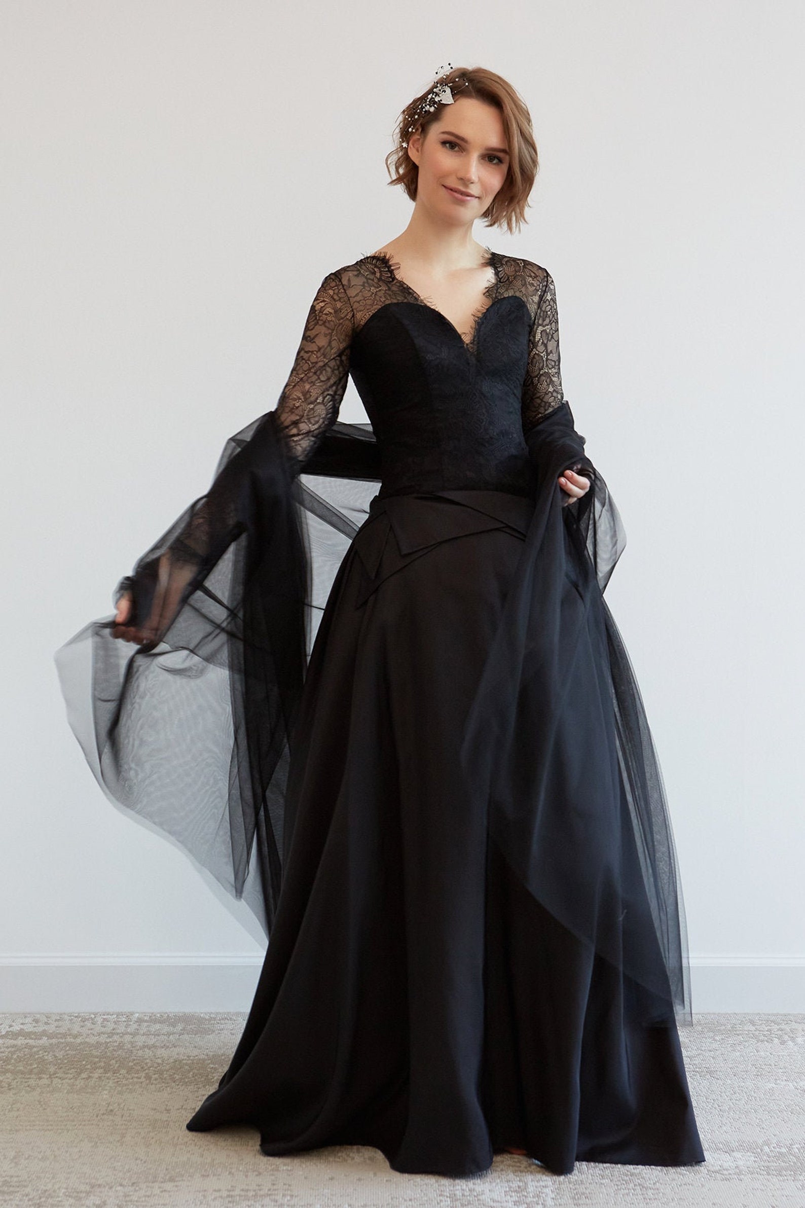 Victorian Wedding Dress Black Wedding Dress Etsy