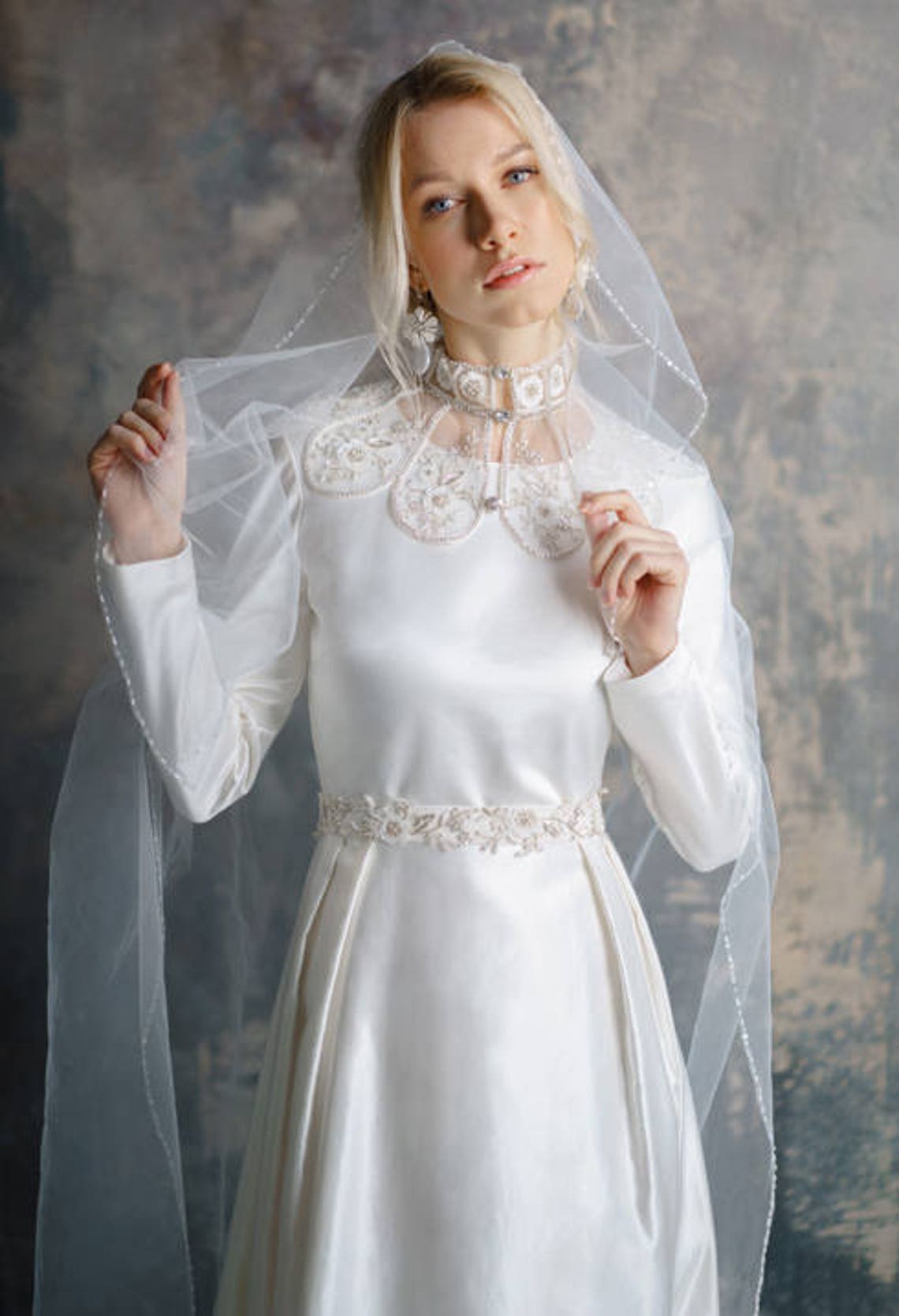 Wedding collar//white wedding collar//handmade collar//lace Etsy