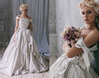 Exclusive wedding dress , 100% silk Italian taffeta/ Muna