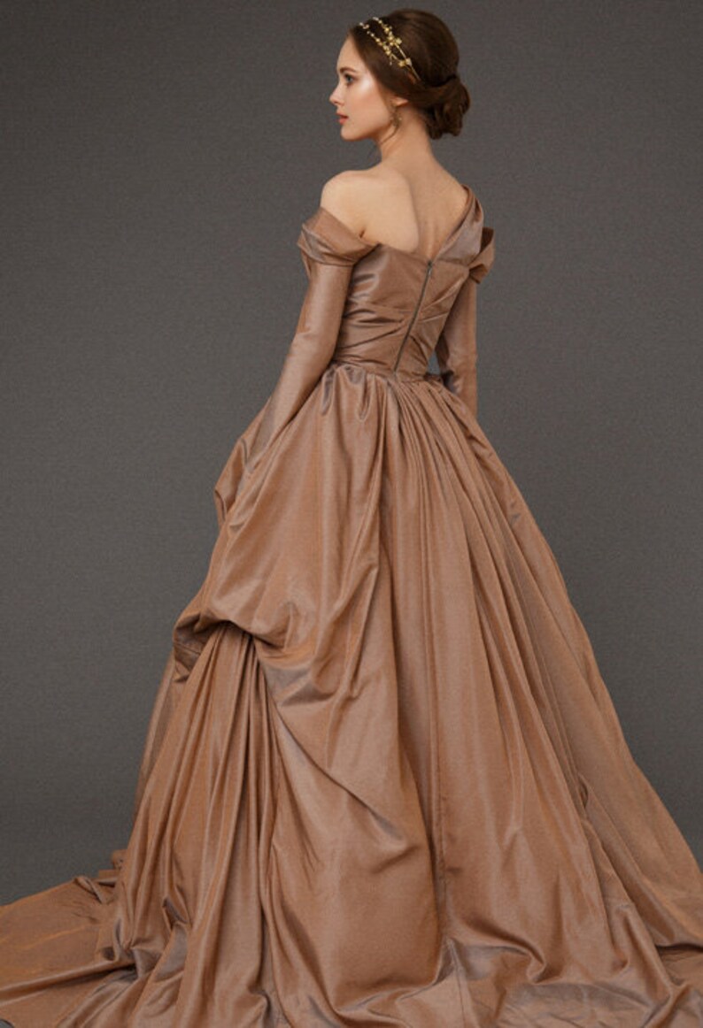 Elegant Brown Long Wedding Dresses for Timeless Bridal Grace