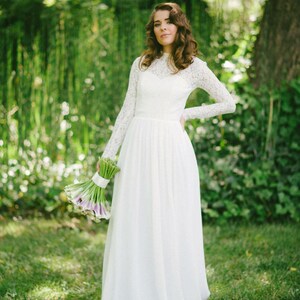 Long Sleeve Lace Wedding Dress / NESSA - Etsy