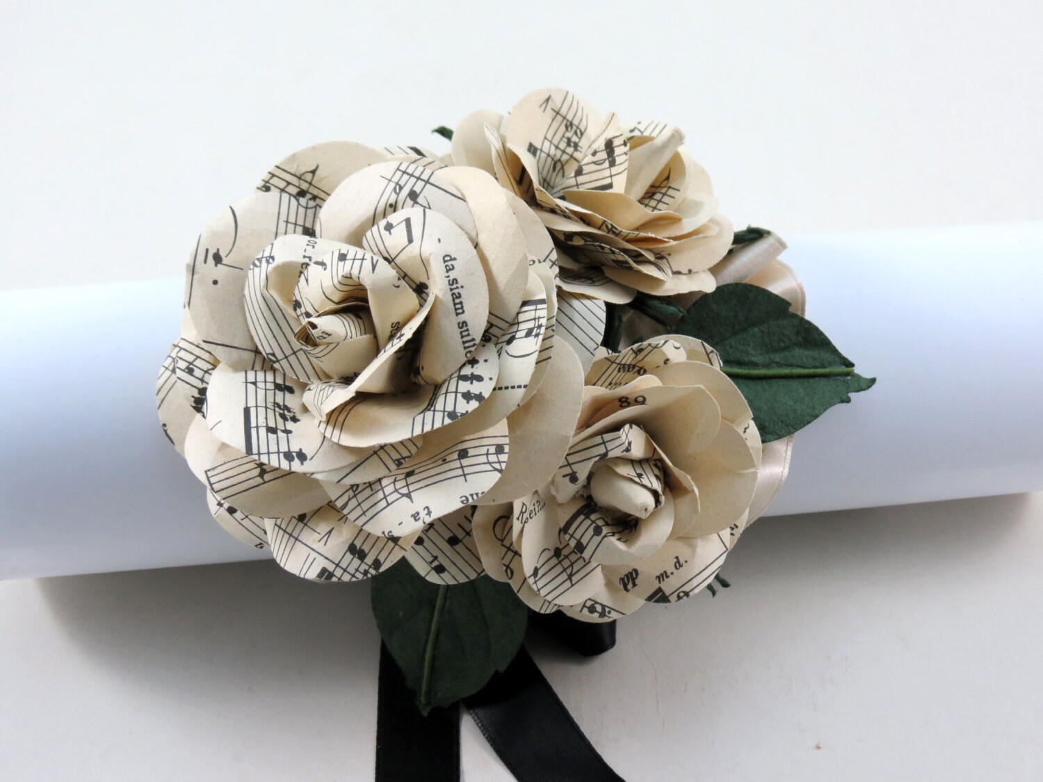 paper wrist corsage sheet music wedding corsage paper etsy paper flower corsages