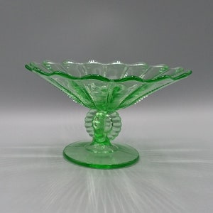 Beautiful vaseline 4 inch compote bon bon dish