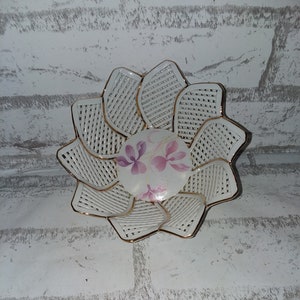 Vintage Apulum reticulated weave bowl/basket