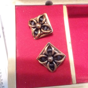 Robaje copper and black art deco style clip on earrings