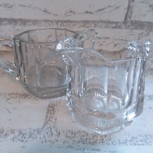 Vintage beveled glass sugar and creamer
